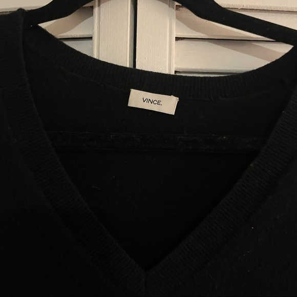 Vince Cashmere Sweater with Silk Contrast XXS - Black - Picture 2 of 6
